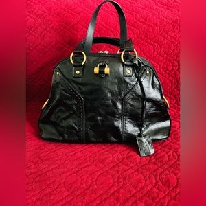 AUTHENTIC YSL (Yves Saint Laurent) PATENT MUSE Dome Bag